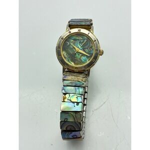 Jacques Couture Abalone Shell Quartz Watch Expansion Band Roman Numeral Bezel